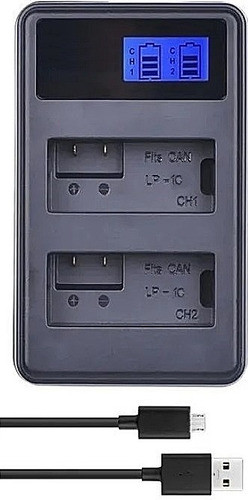 Cargador Usb Dual Para Baterías Lp-e10 P/ Canon T5 T7 T6/100 0