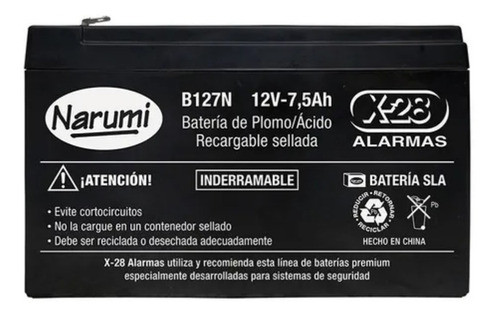 X28 Alarmas B127n Batería Narumi 12v 7ah 7a 0
