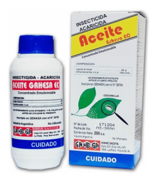 Aceite Emulsionado Para Combatir Cochinilla 200cm3 Chico 0