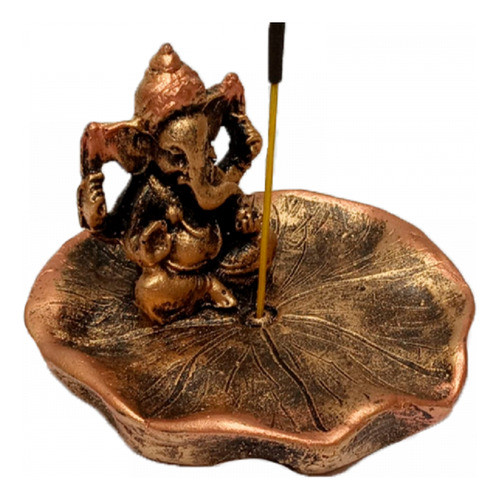 Incensário De Resina Pratinho Folha Ganesha 8cm 0