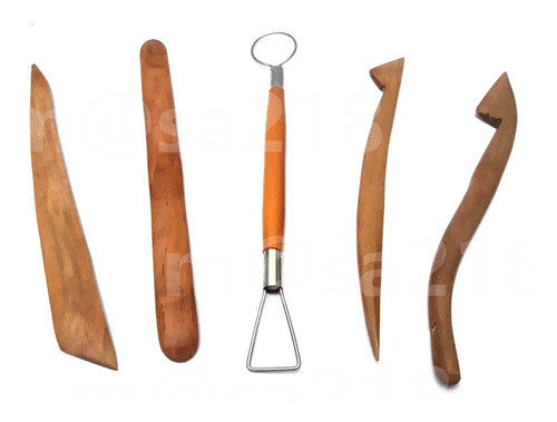 Estecas De Madera Cerámica, Porcelana, Masa 5 Piezas 0