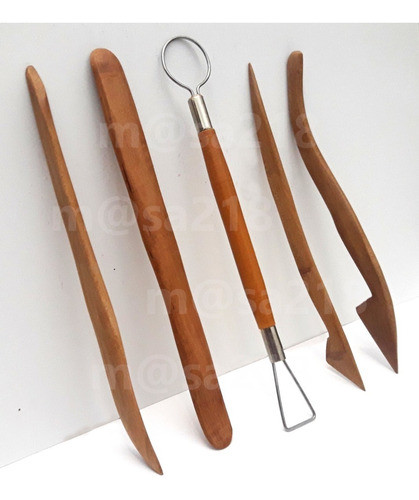 Estecas De Madera Cerámica, Porcelana, Masa 5 Piezas 1