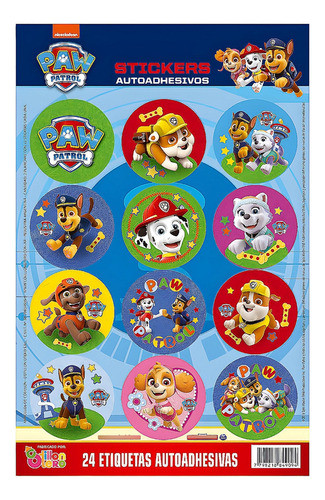 Stickers En Plancha Paw Patrol (plancha 2 X 12) 0