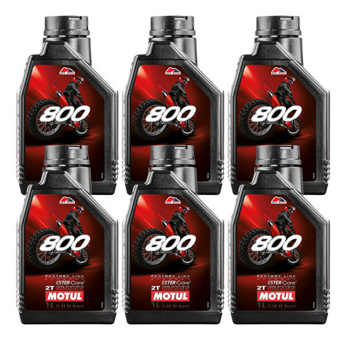 6lts Óleo Motor Motul 800 2t Sintético Competição Sherco Ktm 0