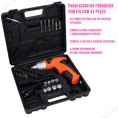 Mini Parafusadeira Furadeira Elétrica Portátil Recarregável 1