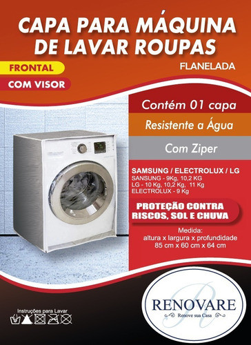Capa Maquina Lava E Seca Frontal Corino C/ Visor Consul/LG 1