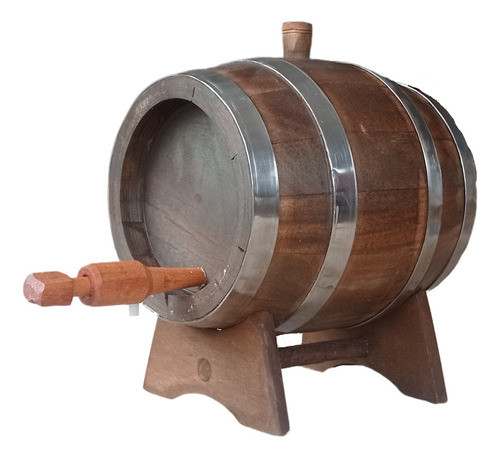 Barrica/ Tonel De Madeira De Carvalho Rústico - 1 Litro 1