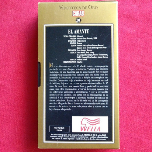 El Amante Video Casete Marguerite Duras Claude Berri Annaud 1