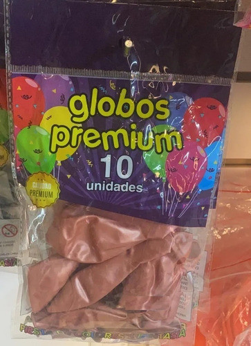 10 Globos Cromados Metalizados Rosa Gold Para Fiestas 1