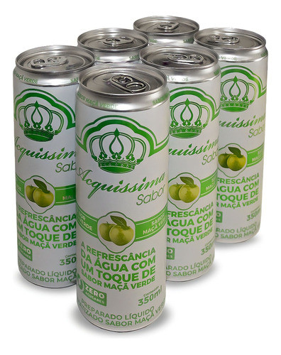 Água Saborizada Acquissima Maça Verde 310ml Zero Açucar 24un 0