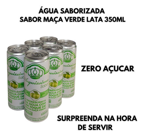 Água Saborizada Acquissima Maça Verde 310ml Zero Açucar 24un 1