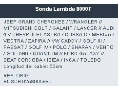 80007 Sonda Jeep Mitsub Opel Audi Ford Vw 63 Cm 0258005660 1