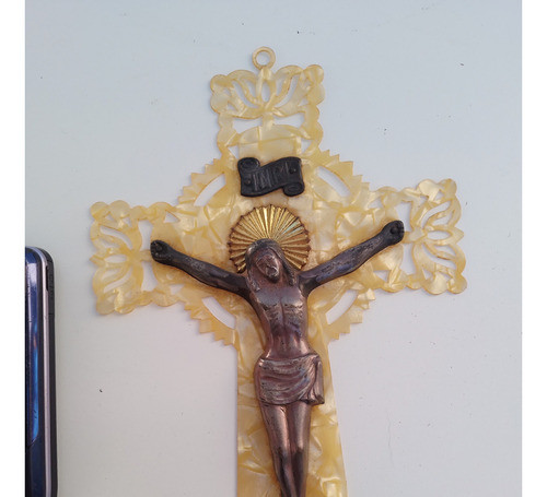 Muy Delicada Antigua Cruz Crucifijo Cristo Carey ??? Imagen 1