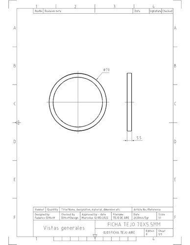 Fichas Tejo De Aire 70x5.5mm X 10uni / Colores Varios 1