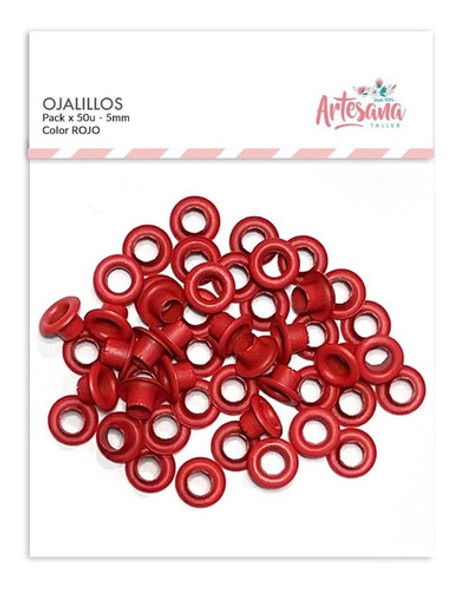 Ojalillos Rojo 5mm X50u. Artesana Taller 0