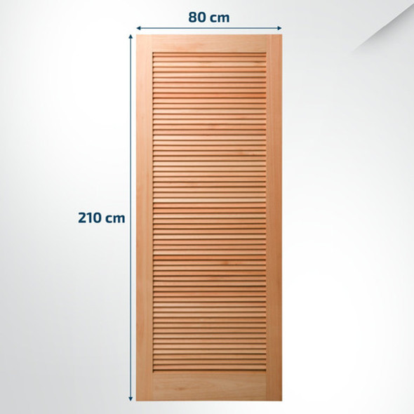 Folha De Porta Maciça 210x80cm Eucalipto Pm09 Veneziana Wt 1