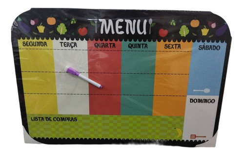 Organizador Menu Cardapio 60x40cm C Caneta Semanal Tarefas 0