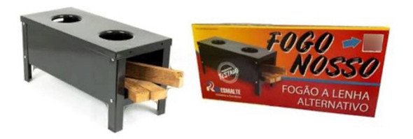 Fogão A Lenha Portátil Compact Revestido Aço Carbono 2 Bocas 1