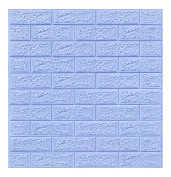 Revestimiento Pared Adhesivo 3d Ladrillo Celeste Pack X 12 0