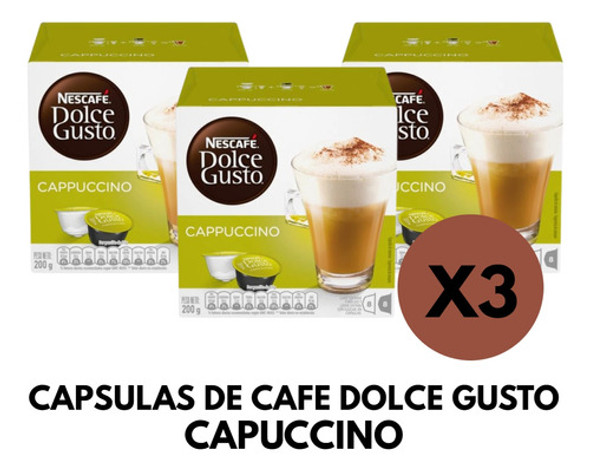 Cápsulas Nescafé Dolce Gusto Capuccino X 3 Cajas 1