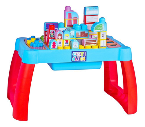 Mesa Didática Infantil Pedagógica Cotiplás C/ 40 Peças Bebê 0