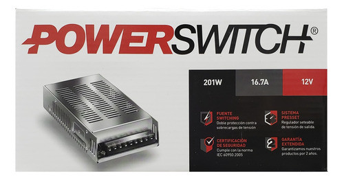 Fuente Switching 201w Macroled 12v 16,7a Interior P/tira Led 0