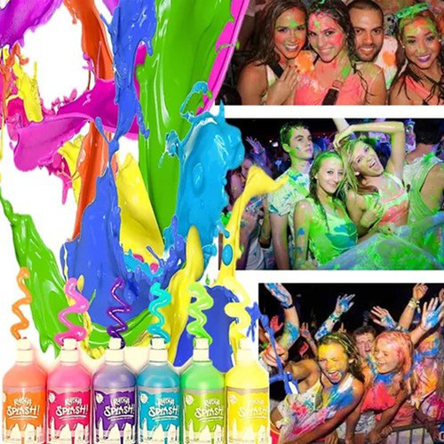 Pintura Splash Fluo 500 Ml X 6 Unid Cotillon Sergio Once 0
