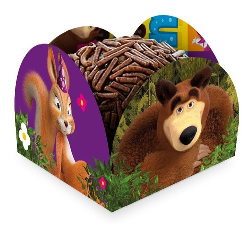 Porta Forminha Doce Masha E O Urso - Embalagem Promocional 1