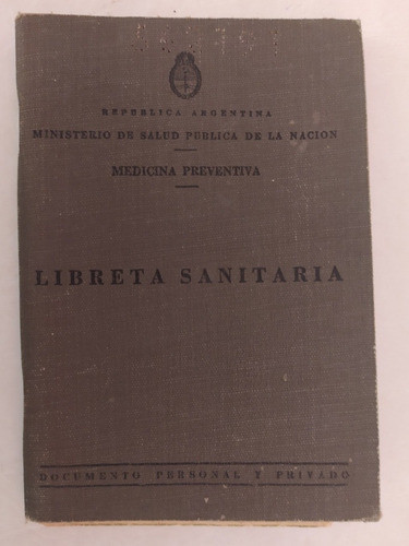 Libreta Sanitaria 1949 - 1950 Peronismo 0