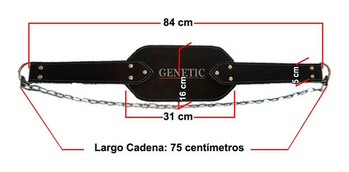 Cinturón De Arrastre Cuero Para Dominadas Con Cadena Genetic 1
