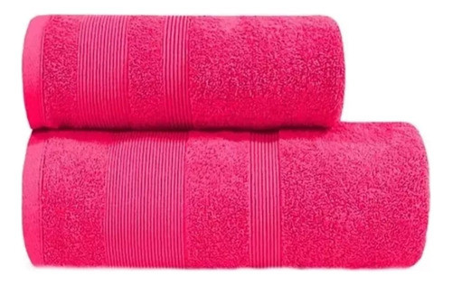 Juego Toalla Toallón  100% Algodon Hotelero 400gr Fuxcia 0