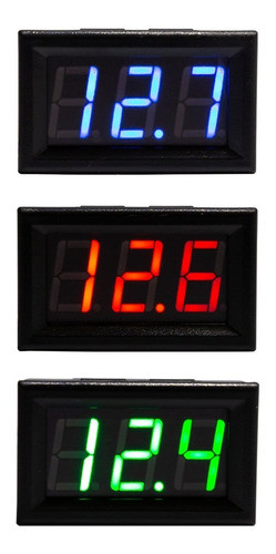 Kit 3 Voltimetros Dc 4.5 A 30v Uno Rojo Uno Azul Uno Verde 0