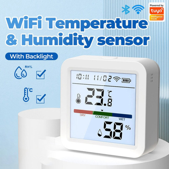 Sensor De Temperatura E Umidade Tuya Wifi Life Backlight Hy 1