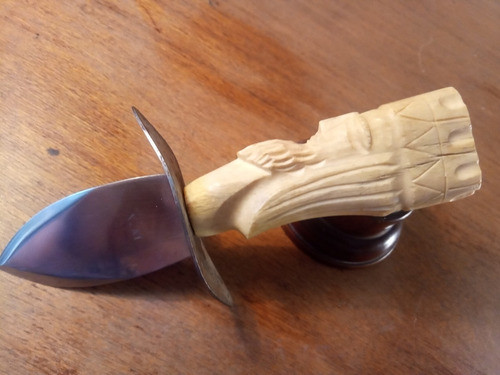 Daga Punta De Flecha Antigua Tallada En X. 0