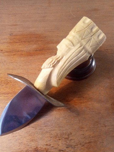 Daga Punta De Flecha Antigua Tallada En X. 1