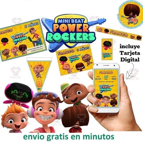 Kit Imprimible Mini Beat Power Rockers 1