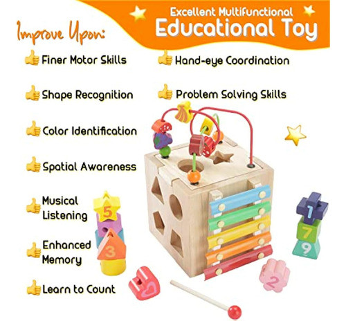 Montessori Mama Cubo De Actividades Para Bebés, 1