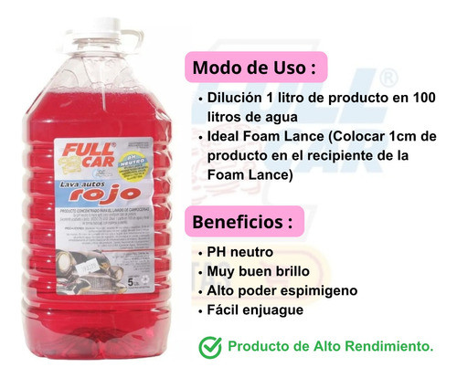 Shampoo Neutro X5lt+guante Manopla Lavado Full Car Directo 1