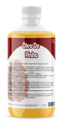 Óleo De Pinho Puro 1 Litro Concentrado Óleo Puro 0