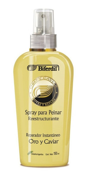Biferdil Spray Para Peinar Reestructurante Oro Caviar 150 Ml 0