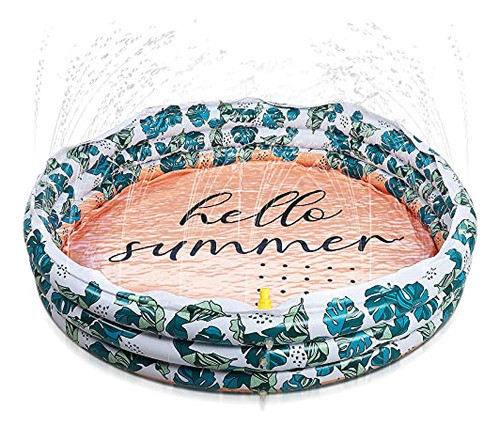 3 En 1 Banana Leaf Summer Adult Kiddie Pool, Splash Pad, Roc 0