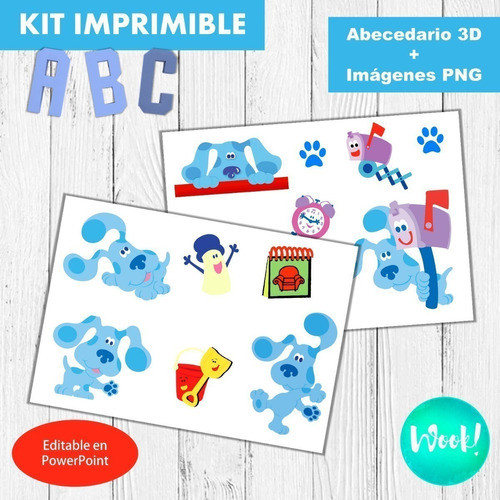 Kit Imprimible Letras 3d Editable Las Pistas De Blue 1
