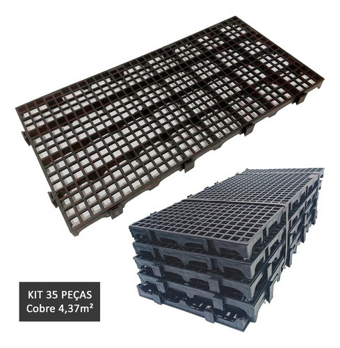 Kit 35 Pç Piso Plástico 25x50 Pallet Box Multiuso Encaixável 1