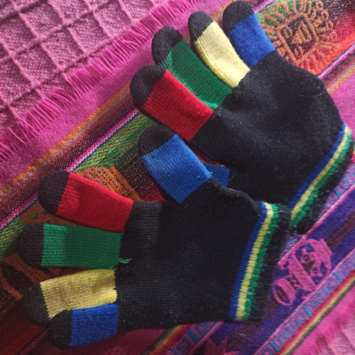 Guantes Magicos Dedos Colores Benethon Y Palma Negra Mujer M 0