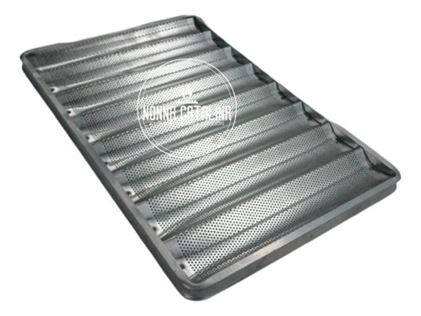 Bandeja Pan 60x40x8 Ondas Baguetera Aluminio Molde Panaderia 0