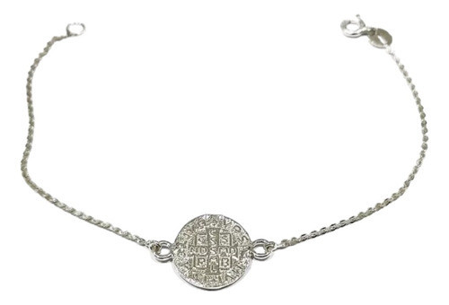 Pulsera Con Dije San Benito Plata 925 0