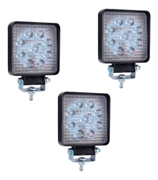 Kit 3 Faros Luz Led 9 Auxiliar  Cuatriciclo Arenero Can Am 0