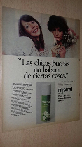 P548 Clipping Publicidad Desodorante Intimo Mistral Año 1975 0