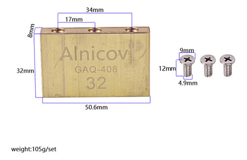 Brass Tremolo Block System 32mm Acessórios Para Guitarra 1