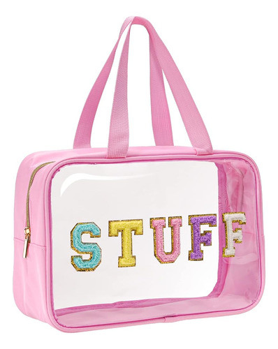 Yowivon Clear Tote Bag Pink Preppy Large Makeup Bag Travel T 0